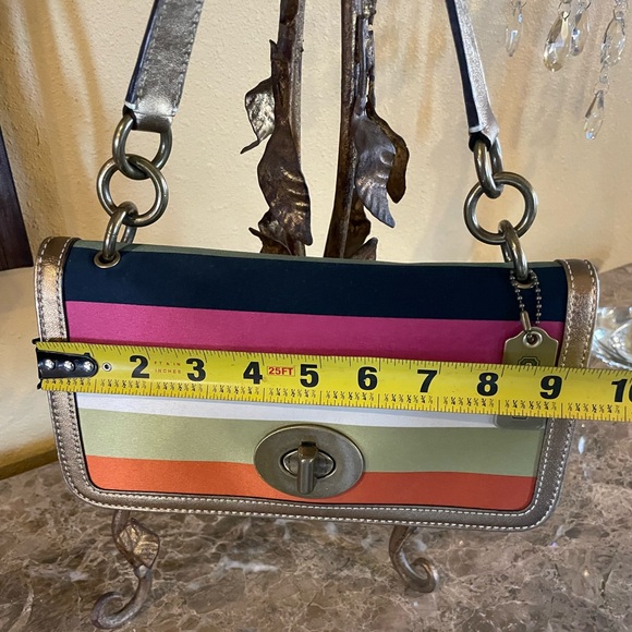 COACH Vintage 65th Anniversary Madison Stripe Flap Shoulder Bag No. 10465 - Picture 16 of 17